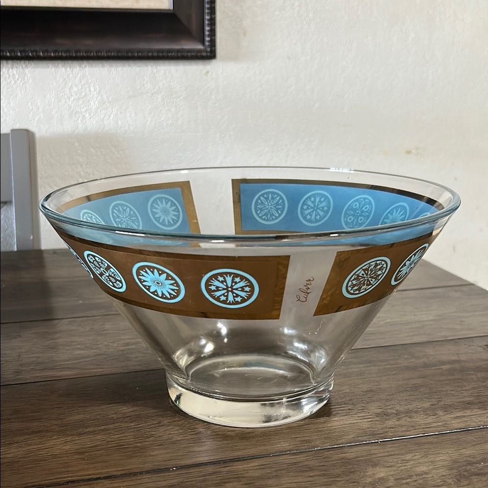 Vintage Culver Glass Chip Bowl – Mid Century Modern 1960s Retro Design